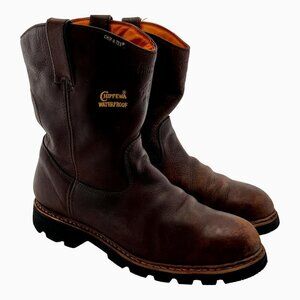 Chippewa Boots Mens 14 W Wellington 25975 Pull On Waterproof Brown Insulated USA
